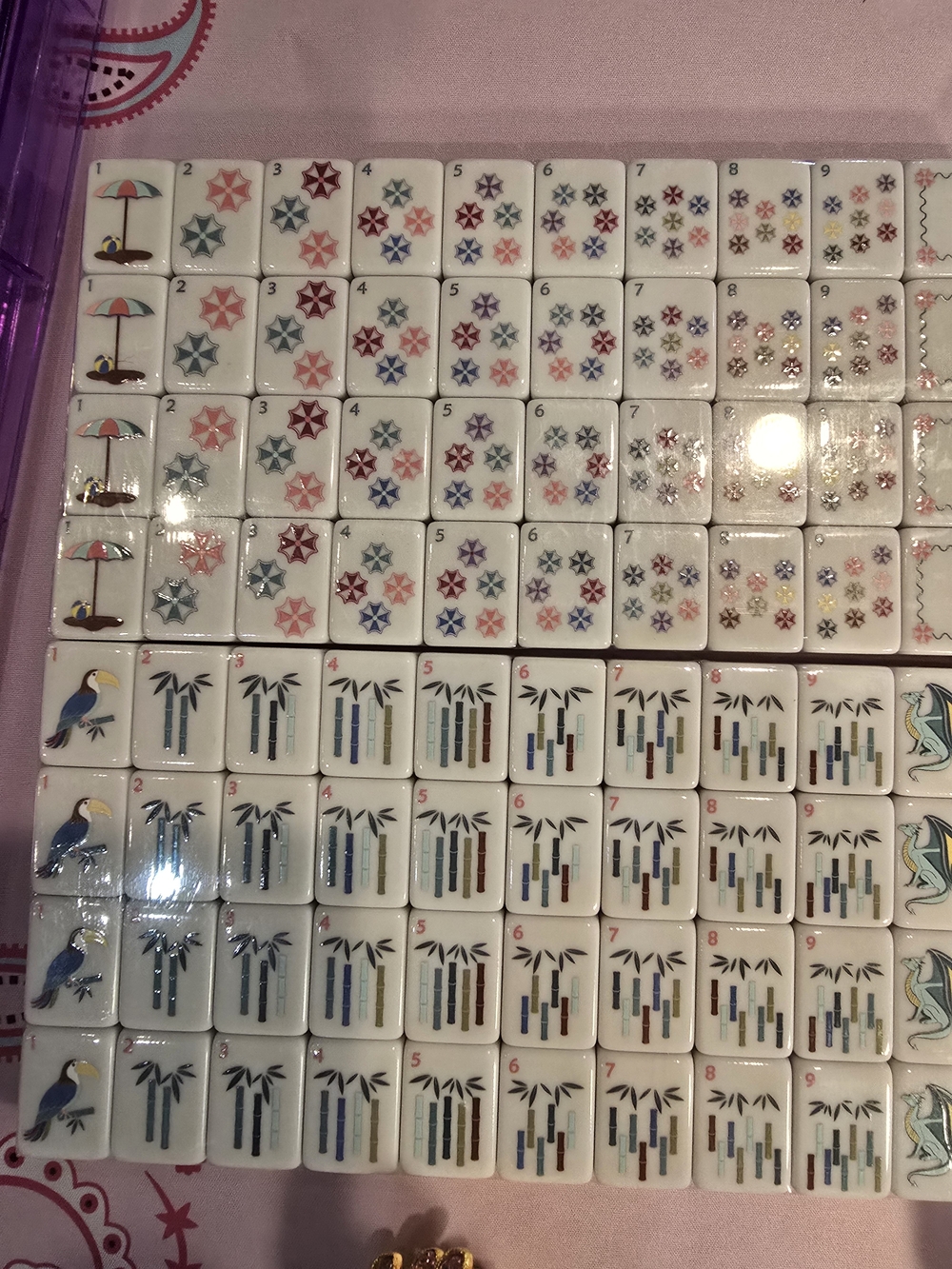 Jetsetter Mahjong Set - Includes Cute Pouch Choose Rack And Mats - Picture 6 of 11